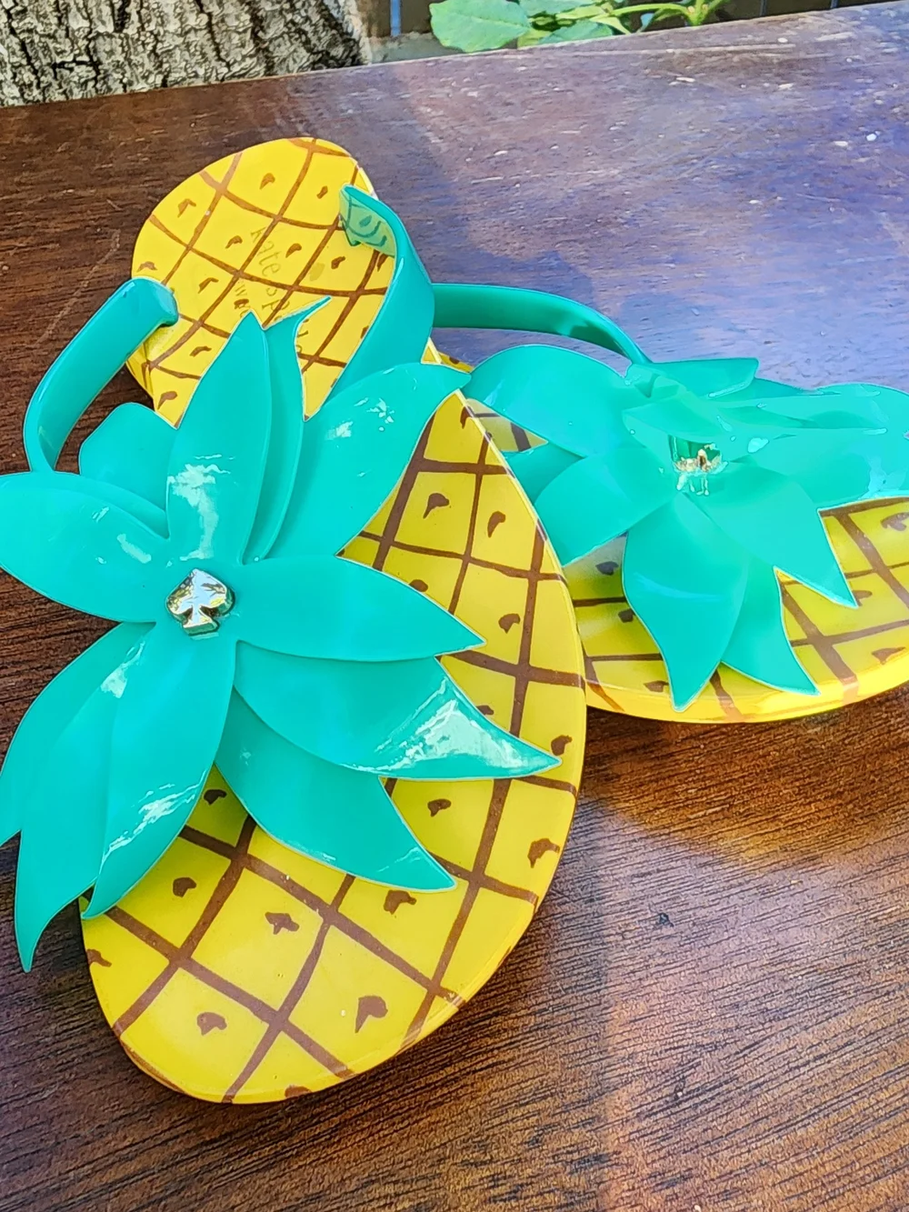 Kate Spade Flynn Yellow Pineapple Jelly Flip Flop Thong Sandals B5